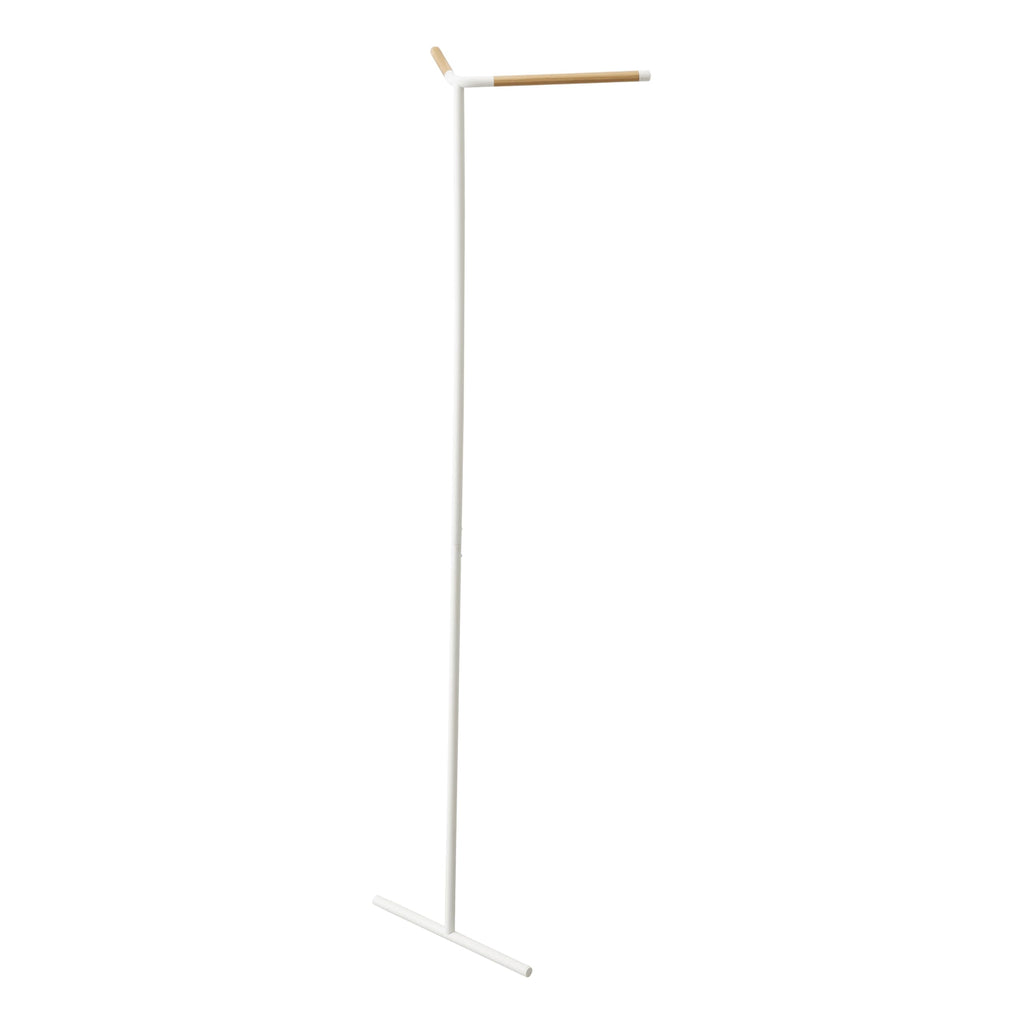 Yamazaki Home Tower Freestanding Corner Coat Rack, Modern Leaning Coat Hanger Stand With Wooden Accent For Bedroom Living Room Or Entryway, 63" - Steel + Wood