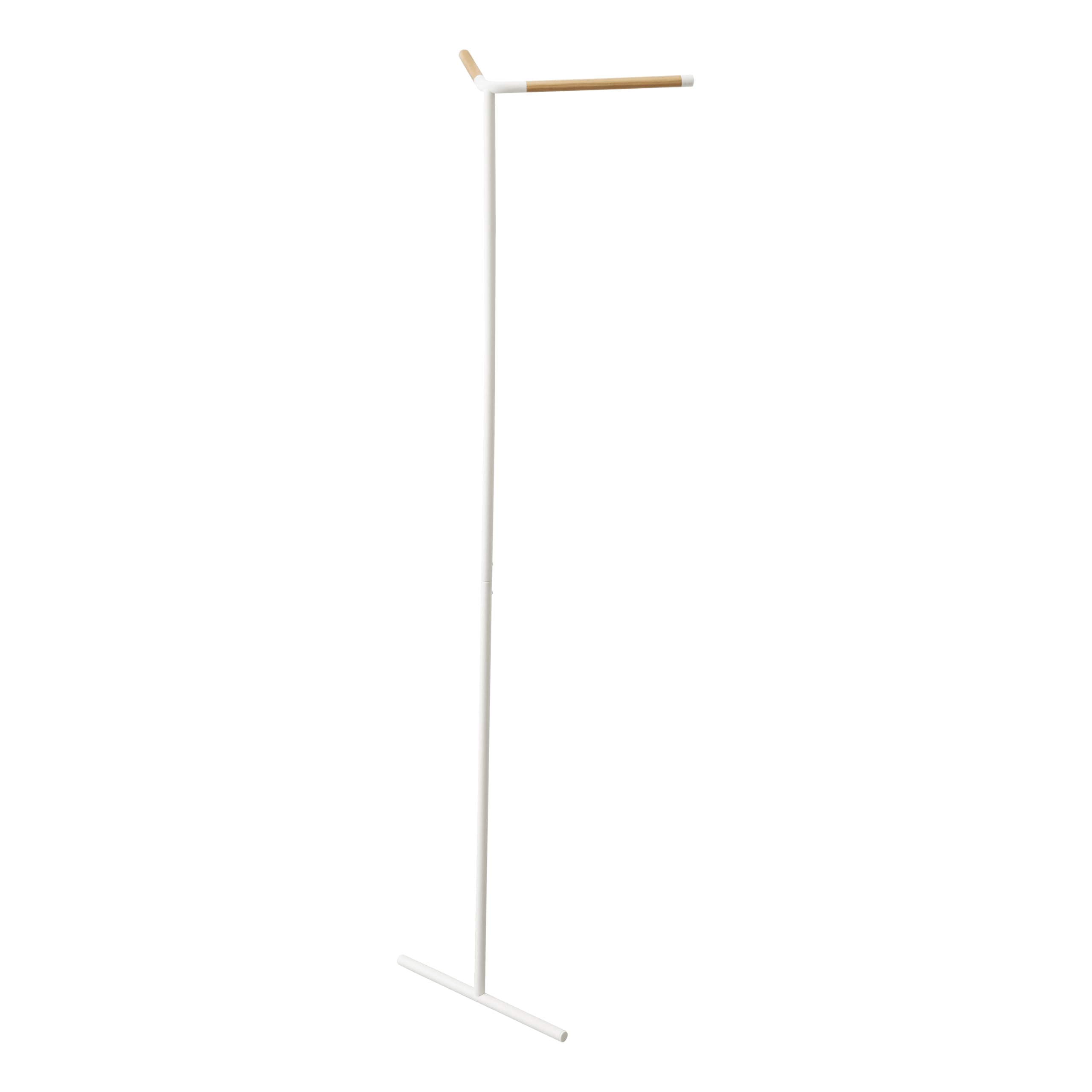 Yamazaki Home Tower Freestanding Corner Coat Rack, Modern Leaning Coat Hanger Stand With Wooden Accent For Bedroom Living Room Or Entryway, 63" - Steel + Wood