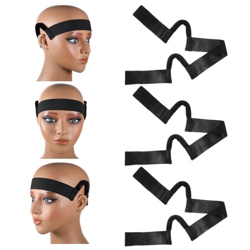 HJZHII 3-Pack C-Shaped Ear Cut Out Wig Bands for Lace Front Wigs