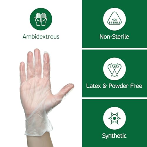 TenderGentle Vinyl Disposable Gloves - Medium, 100 Count, Food Safe