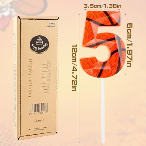 Basketball Number 10 Birthday Candle - 3D Diamond Design