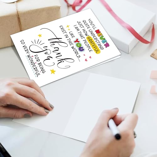 White Thank You Cards with Envelopes 8 x 5.3 Inches - Pack of 6