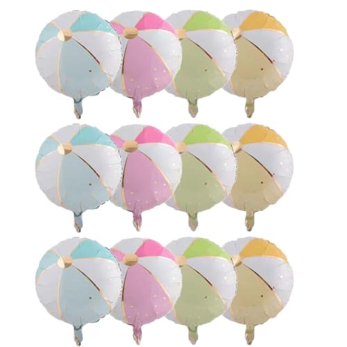 FANYPET 12PCS 18" Beach Ball Mylar Balloons for Summer Parties