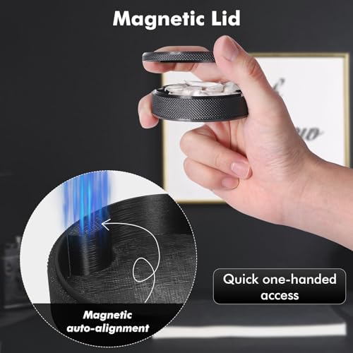 Nicotine Pouch Container with Magnetic Lid - Light Refracting