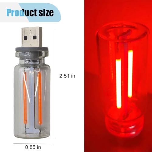 KITUREK USB LED Retro Atmosphere Light Plug-in Ambient Night Lamp Red