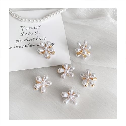 RED-SHYN Mini Pearl Hair Claw Clips Set - Small Daisy Hair Accessories
