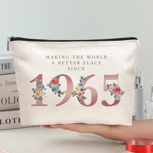 1965 Vintage 61st Birthday Makeup Bag for Women Travel Cosmetic Pouch