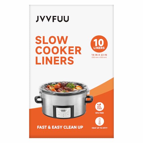 JVVFUU 10-Pack Slow Cooker Liners 6-10 Quart, 14x22 inch, Disposable