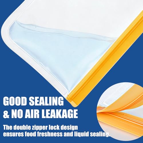 DGDUBRB Reusable Silicone Snack Bags - 12 Pack Leakproof Food Storage