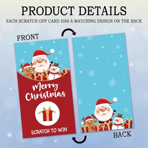 Christmas Scratch Off Cards Set with Gold Stickers - 32 Pcs Holiday Party Game Supplies
