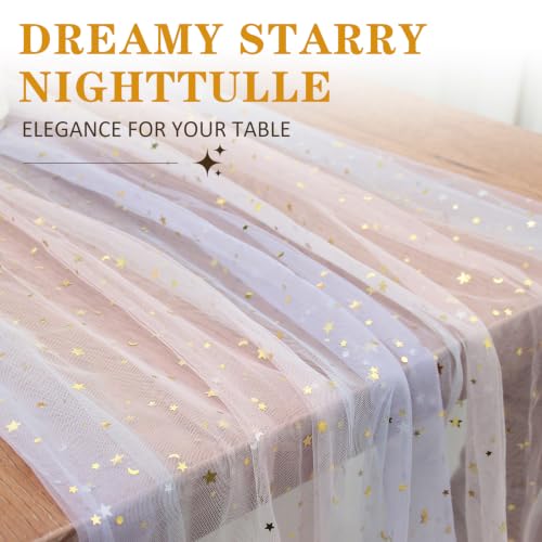 Gradient Iridescent Star Moon Sequined Table Runner 30x118in