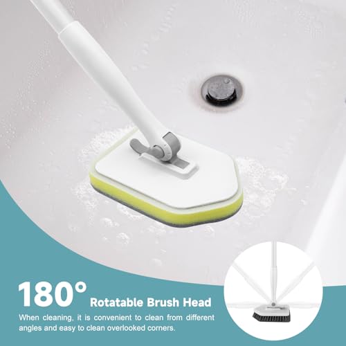 Nacena 4-in-1 Shower Scrubber with Adjustable Long Handle