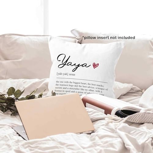 Yaya Throw Pillow Cover 18x18 for Grandmother - Soft Flannelette Decor