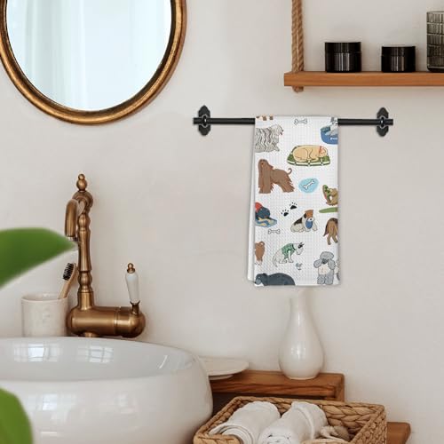 Funny Dog Kitchen Towels - 16x24 Inch Decorative Hand Towels for Dog Lovers