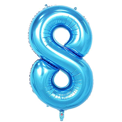 40 Inch Large Blue Foil Helium Number Balloon for Parties
