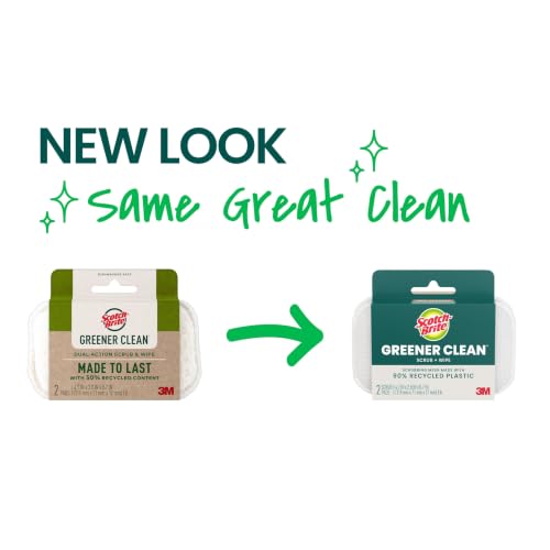 Scotch-Brite Greener Clean Dual Action Dish Scrubber 2-Pack