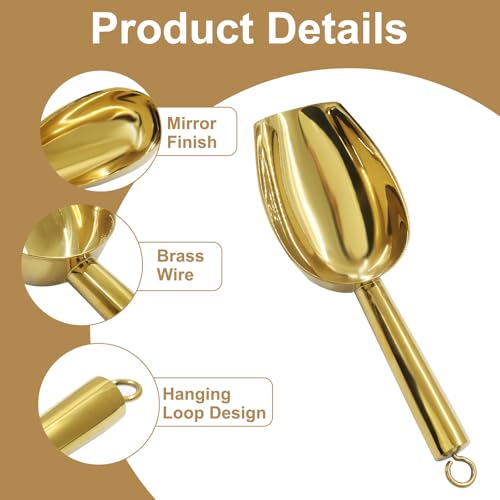 OSVJE 3oz Stainless Steel Ice Scoop - Ergonomic & Durable Kitchen Tool