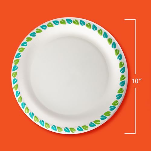 Hefty 10 Inch Compostable Paper Plates Pack of 3 - 20 Count Stylish & Soak-Resistant Disposable Dinnerware