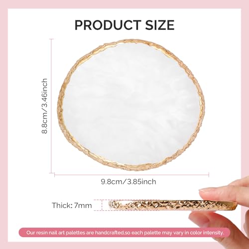 MelodySusie Resin Nail Art Palette - Round Color Mixing Board for Gel Polish and Acrylics