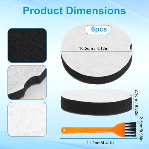 6-Pack Replacement Filters for Bissell PowerForce Compact Vacuum (1604896)