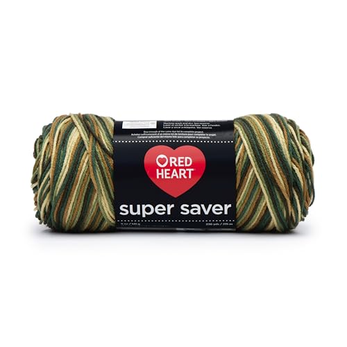 Red Heart Super Saver Yarn Woodsy Print - Medium Weight Acrylic Knitting & Crochet