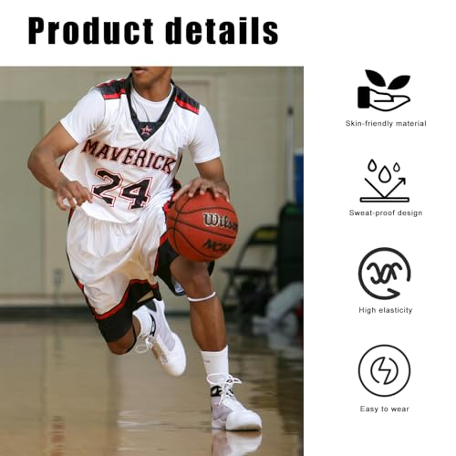 2pcs Patellar Tendon Support Strap Knee Band for Kids, Silicone Patella Knee Brace Elastic Knee Pain Strap for Basketball Running Hiking Jumpers Soccer Volleyball Sports (Fluorescent White)