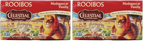 Celestial Seasonings Madagascar Vanilla Red Tea Bags - 20 Count Pack of 40