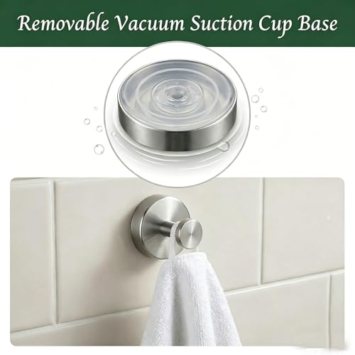Verwohnt Suction Cup Hooks for Shower - No Drill, 2 Pack