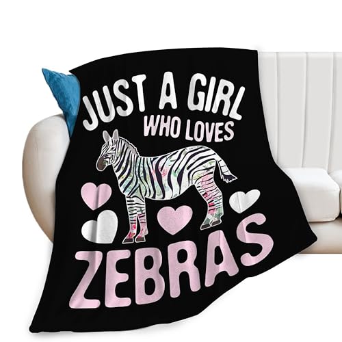 Just A Girl Who Loves Zebras Throw Blanket - Soft Flannel Fleece 50"x40"