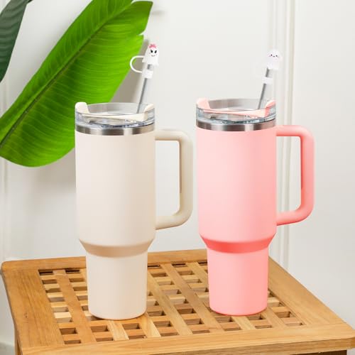 6Pcs Halloween Straw Cover Cap Compatible with Stanley Cups 30 40 oz Toppers for Tumblers Reusable Dust Proof Simple Modern Straw Cover for 0.4in Accessories