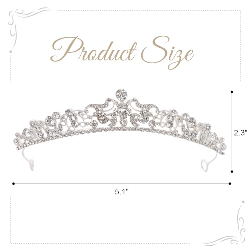 Rhinestone Princess Tiara Crown for Women Bridal Wedding Birthday Party