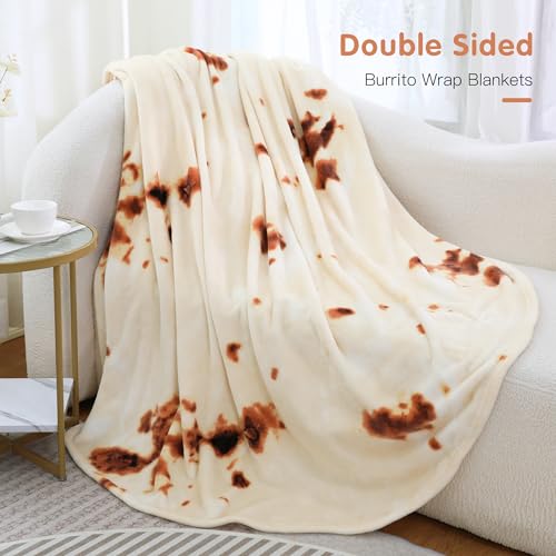 Admitrack 47in Beige Burrito Blanket - Soft Flannel Throw Gift