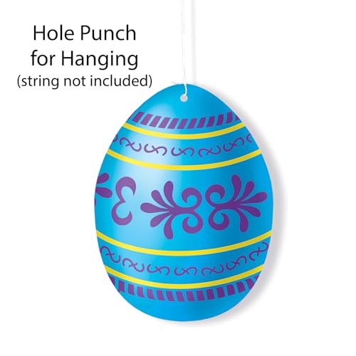 Beistle Mini Easter Egg Cutouts – 10 Double-Sided Decorations, 4.5"