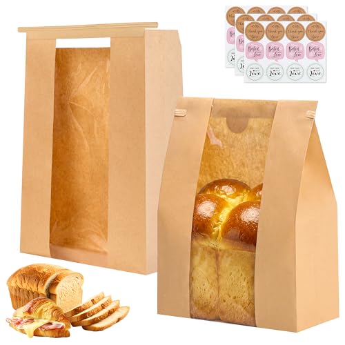 Moretoes 20pcs Bread Bags with Airtight Seal, 13.7x8.3x3.5In