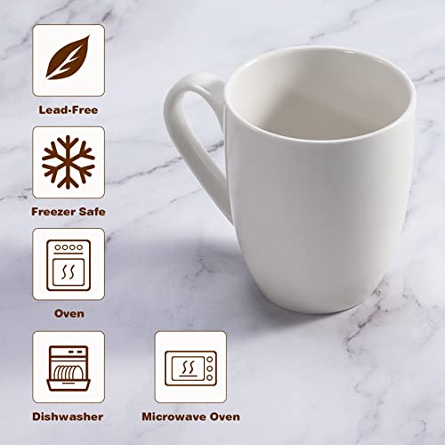 Urbanstrive 16oz White Ceramic Coffee Mug - Perfect for Tea & Coffee