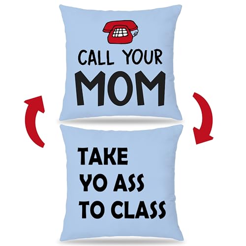 Funny Call Your Mom Pillow Cover 18x18 - Cozy Flannel Dorm Decor