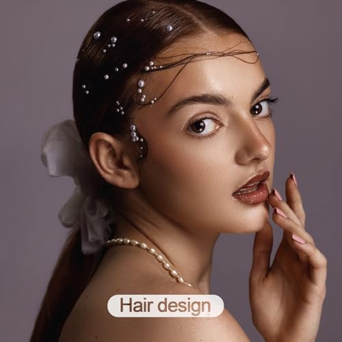BlingKingdom 660pcs Self-Adhesive Flat Back White Pearl Stickers for Crafts, Makeup & Nail Art