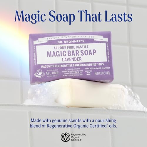 Dr. Bronner's Pure-Castile Lavender Soap Bar, 5 oz
