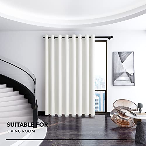 Deconovo Extra Wide Blackout Room Divider Curtain, 100"W x 95"L, Pure White