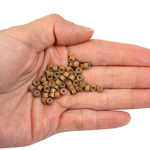 Silicone Lined Micro Links Hair Extension Beads 4.0mm Dark Blonde 200 Pcs