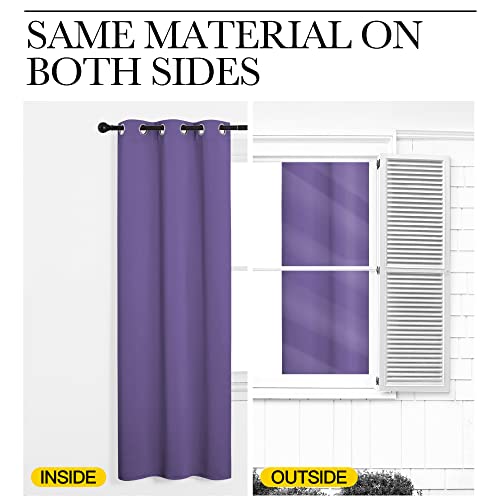 NICETOWN Lilac Purple Blackout Curtains, 42" x 54" - Pack of 2