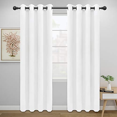 Easy-Going Thermal Grommet Curtains - 2 Panels 52x84 in, White