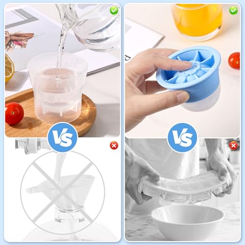 Large 2.5" Ice Ball Maker Mold - Easy Release & Stackable Design for Whiskey & Cocktails