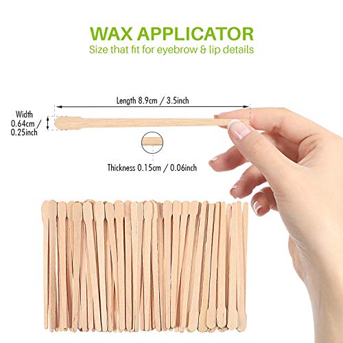 Mibly 200 Pcs Wooden Wax Sticks - Dual-Ended Applicators for Facial Hair Removal