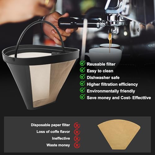 BRENSTEN #4 Cone Reusable Coffee Filter for Cuisinart Coffee Makers
