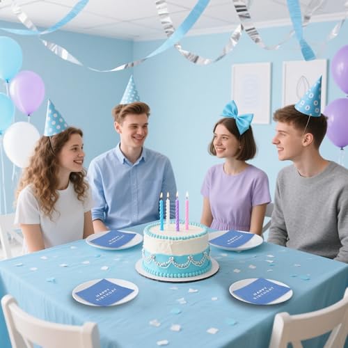 Happy Birthday Cocktail Napkins - 52 Pack, 3-Ply, Blue