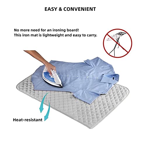 Sanseenia Magnetic Ironing Mat - 33" x 19" Portable Heat Resistant Pad (Gray)