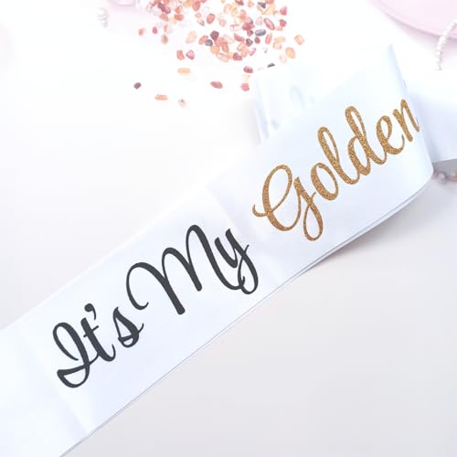 Golden Birthday Sash for Girls - White and Gold Party Decor