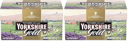 Yorkshire Gold Black Tea Bags - 40 Count Pack of 10 | Rich & Bright Flavor
