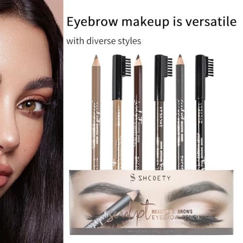 UOCK 6-Color Eyebrow Pencil & Eyeliner Set Long-Lasting Waterproof